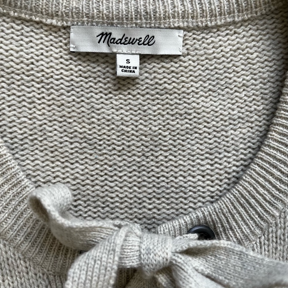 MADEWELL 100% MERINO WOOL Lace-Up Sweater-Dress Size Small Minimalist Chic - Picture 4 of 11
